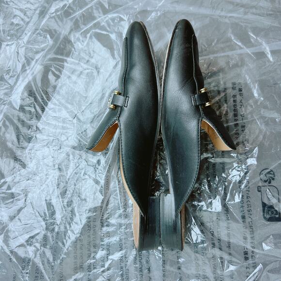 Tory Burch Logo Black Leather Mules in Size 7.5 - Picture 4 of 8